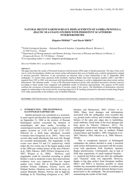 Baltic Sea Coast) Studied with Persistent Scatterers Interferometry