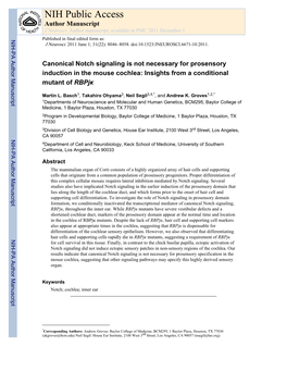 NIH Public Access Author Manuscript J Neurosci