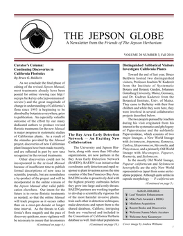 THE JEPSON GLOBE a Newsletter from the Friends of the Jepson Herbarium