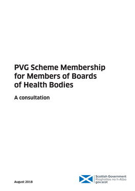 PVG Scheme Membership for Members of Boards of Health Bodies