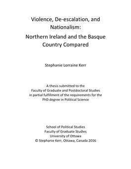 Violence, De-Escalation, and Nationalism: Northern Ireland and the Basque Country Compared