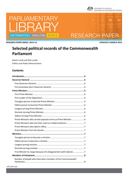 Selected Australian Political Records