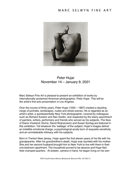 Peter Hujar November 14 – January 9, 2021