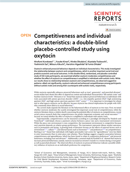 Competitiveness and Individual Characteristics