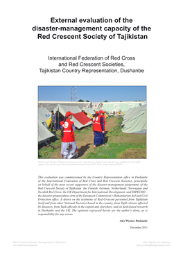 External Evaluation of the Disaster-Management Capacity of the Red Crescent Society of Tajikistan