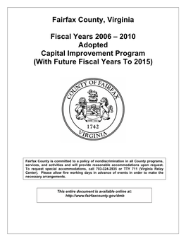 FY 2006 Advertised Budget Plan and Will Be Available on Compact Disc (CD)