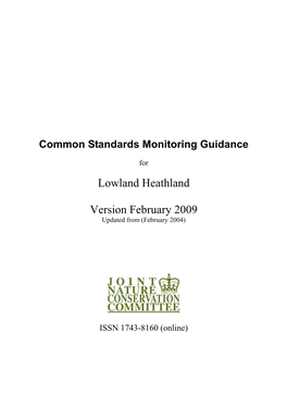 Common Standards Monitoring Guidance for Lowland Heathland