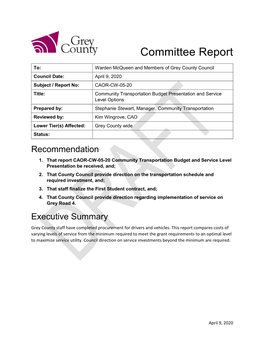 Committee Report