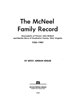 The Mcneel Family Record