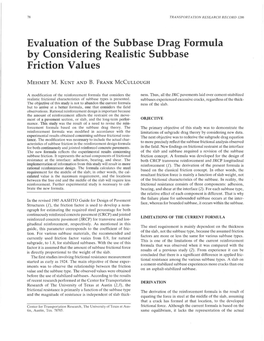 Evaluation of the Subbase Drag Formula by Considering Realistic Subbase Friction Values