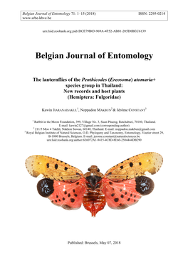 The Lanternflies of the Penthicodes (Ereosoma) Atomaria+ Species Group in Thailand: New Records and Host Plants (Hemiptera: Fulgoridae)