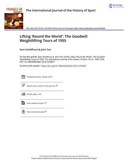 Lifting 'Round the World': the Goodwill Weightlifting Tours of 1955