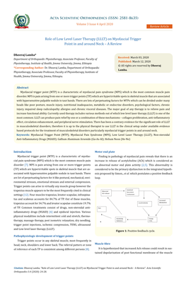 Role of Low Level Laser Therapy (LLLT) on Myofascial Trigger Point in and Around Neck – a Review