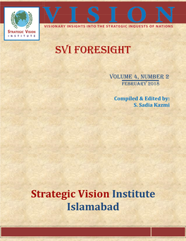 SVI Foresight Strategic Vision Institute Islamabad