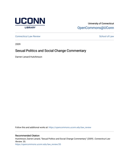 Sexual Politics and Social Change Commentary