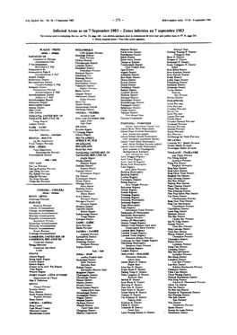 Zones Infectées Au 7 Septembre 1983