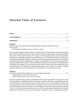 Detailed Table of Contents