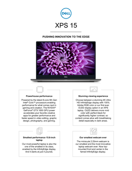 XPS 15 Spec Sheet
