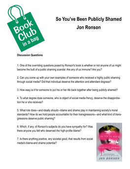 So You've Been Publicly Shamed Jon Ronson