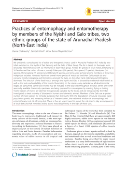 Practices of Entomophagy and Entomotherapy by Members of The