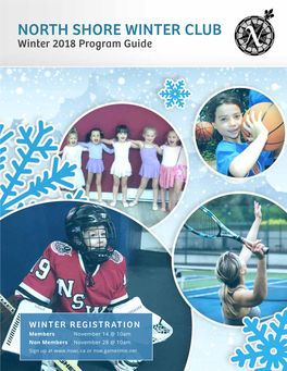NORTH SHORE WINTER CLUB Winter 2018 Program Guide
