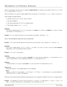 Divisibility in Integral Domains