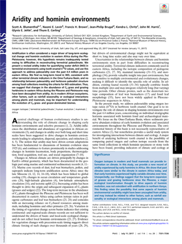 Aridity and Hominin Environments