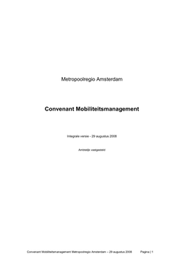 Convenant Mobiliteitsmanagement