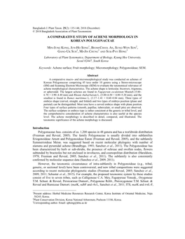 A Comparative Study of Achene Morphology in Korean Polygonaceae 2