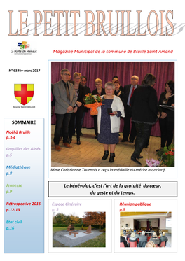 Magazine Municipal De La Commune De Bruille Saint Amand SOMMAIRE