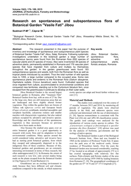 Research on Spontaneous and Subspontaneous Flora of Botanical Garden 