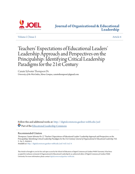 Teachers' Expectations of Educational Leaders' Leadership Approach And