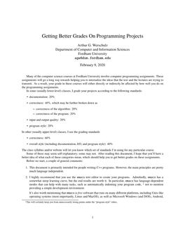 Getting Better Grades on Programming Projects