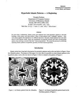 Hyperbolic Islamic Patterns - a Beginning