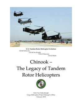 Chinook – the Legacy of Tandem Rotor Helicopters