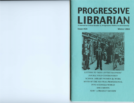 Progressive Librarian #24 Page 1 EDITORIAL