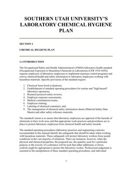 Laboratory Chemical Hygiene Plan