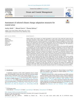 Assessment of Selected Climate Change Adaptation Measures for Coastal Areas