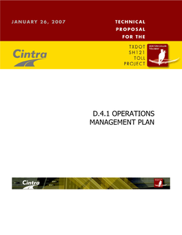 D.4.1 Operations Management Plan