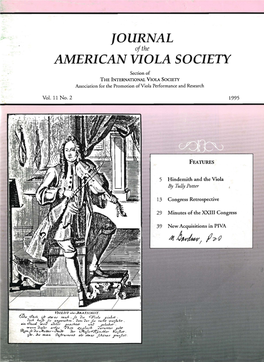Journal of the American Viola Society Volume 11 No. 2, 1995