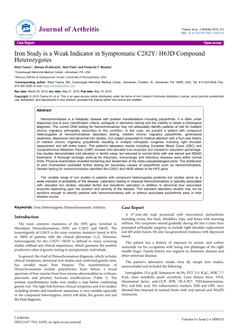 H63D Compound Heterozygotes Wael Toama1*, Almaan El-Attrache1, Neel Patel1 and Frederick T