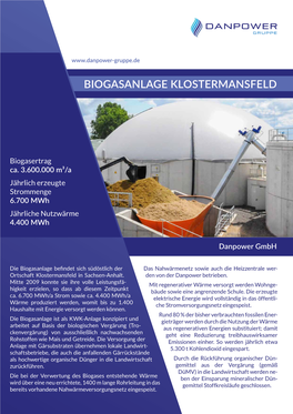 Biogasanlage Klostermansfeld