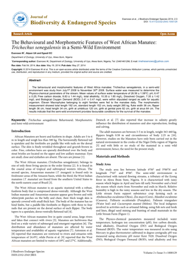 The Behavioural and Morphometric Features of West African Manatee