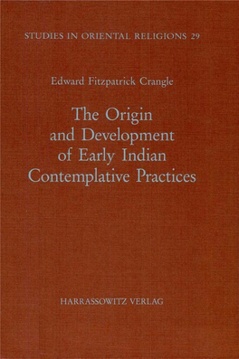 The Origin and Development of Early Indian Contemplative Practices, by Edward Fitzpatrick Crangle