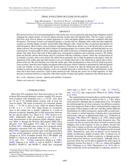 Tidal Evolution of Close-In Planets