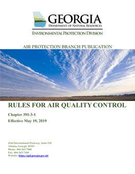 Rules for Air Quality Control