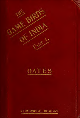 A Manual of the Game Birds of India