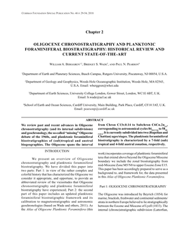 Chapter 2 OLIGOCENE CHRONOSTRATIGRAPHY