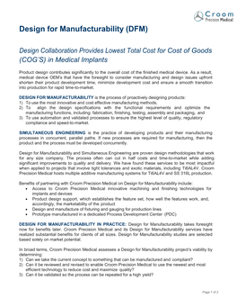 Design for Manufacturability (DFM)