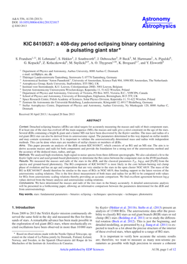 KIC 8410637: a 408-Day Period Eclipsing Binary Containing a Pulsating Giant Star